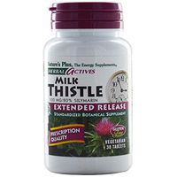 NaturesPlus Herbal Actives Milk Thistle, Extended Release - 500mg, 80% Silymarin, 30 Vegetarian Tablets - Liver Detox & Regenerator Support Supplement, Anti-Inflammatory - Gluten-Free - 30 Servings