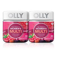 OLLY The Perfect Womens Gummy Multivitamin, 90 Day Supply (180 Gummies), Blissful Berry, Vitamins A, D, C, E, Biotin, Folic Acid, Chewable Supplement