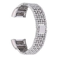 bayite Metal Bands Compatible Fitbit Charge 2, Replacement Bracelet Adjustable Women，Silver