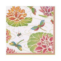 Caspari Jeweled Pond Paper Luncheon Napkins in Ivory, 20 Per Package