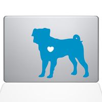 The Decal Guru I Love My Pug Decal Vinyl Sticker, 13" MacBook Pro (2016 & Newer Models), Light Blue (1487-MAC-13X-LB)