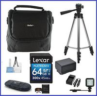 Canon VIXIA HF-R Camcorder Ultimate Bundle, includes: 64GB SDXC Memory Card, LED Light, Tripod, Spare Battery and more...