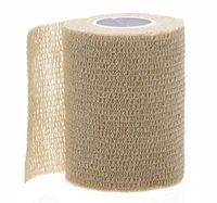 Medline Caring Self-Adherent Cohesive Wrap Bandage, Non-Sterile, Latex-Free, 3" x 5 yd, Tan (Case of 24)