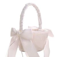 Binory Lace Bridal Wedding Party Flower Girl Basket Ring Bearer for Wedding Anniversary Celebrations Party Bedroom Decoration,Easter Eggs Toys Filled Basket,Best Wishes for You! (E)