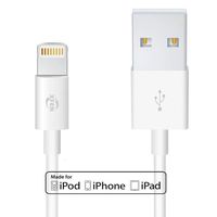 XFen MFi Certified iPhone Charger Cable (1 Pack 3FT) Fast USB iPhone Charging Cable Long Cord Compatible iPhone XS/Max/XR/X/8/8 Plus/7/7 Plus/6/6 Plus/6S/6S Plus More (White)