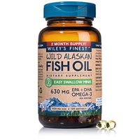 Wiley’s Finest Easy Swallow Minis, 630mg EPA + DHA Omega-3s,NSF-Certified, Wild-Caught Alaskan Fish Oil, 120 Softgels