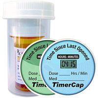TimerCap Smart Medicine Bottle Wide Mouth - Fits Any Standard Rx Bottle Inside (2 Pack) CRC