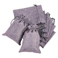 BENECREAT 30PCS Burlap Bags with Drawstring Gift Bags Jewelry Pouch for Wedding Party Treat and DIY Craft - 5.5 x 3.9 Inch, Grey
