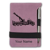 Mini Notepad, Tow Truck Wrecker, Personalized Engraving Included (Pink)