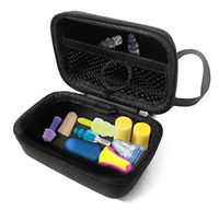 FitSand Hard Case Compatible for Howard Leight by Honeywell, Etymotic Research, Hearos, 3M, Mack's Ear Care Earplugs - Black Box, Blacker Box, Best Protection for Earplugs