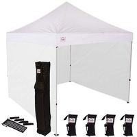 Impact Canopy 10' x 10' Canopy Tent with Awning, Sidewalls, Weight Bags, and Roller Bag, Instant Gazebo Shelter, White