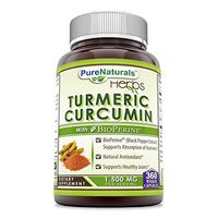 Pure Naturals Turmeric Curcumin with BioPerine, 1500 Mg Per Serving, Veggie Capsules -Supports Healthy Joints -Supports Absorption of Nutrients -Natural Antioxidant (360 Count)