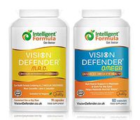 Vision Defender Eye Vitamins Supplement: Everyday General Eye-Health Bundle Containing 2 Products: MAC & Omega (90 Days Supply). Includes Carotenoids Lutein, Zeaxanthin, Omega-3 (DHA, EPA). Made in UK