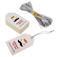 Princess-J White Father King Especially For You Tags with Silver String for Party Gift Wrapping Packaging, Pack of 48