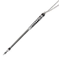 Zion Judaica Silver Plated Yad Torah Pointer with Enamel (Black)