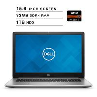 Dell 2020 Inspiron 15 5000 15.6 Inch FHD 1080P Laptop (AMD Ryzen 7 2700U up to 3.8 GHz, 32GB RAM, 1TB HDD, AMD Radeon RX Vega 10, Bluetooth, WiFi, HDMI, Windows 10) (Silver)