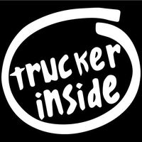 Trucker Inside Decal Sticker (White), Decal Sticker Vinyl Car Home Truck Window Laptop