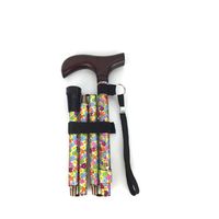 WSJL 2 Flower Folding Cane Aluminum Alloy Retractable Cane, 5 Section Telescopic Adjustable Height Non-Slip Trekking Pole Cane