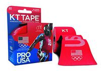 KT Tape PRO Synthetic Kinesiology Sports Tape, Water Resistant and Breathable, 20 Precut 10 Inch Strips, Team USA Olympic Edition, Red