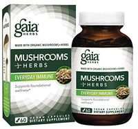Gaia Herbs Mushrooms + Herbs Everyday Immune, Vegan Liquid Capsules, 60 Count - Immune and Daily Wellness Formula, Organic Reishi, Cordyceps, Turmeric, Astragalus
