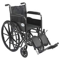 Drive Medical Silver Sport 2 Wheelchair 18" Seat/Non Removable Fixed Arms and Elevating Leg Rests