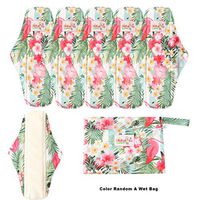 OHBABYKA Washable Reusable Bamboo Sanitary Napkins Pads for Women,Super-Absorbent, Soft and Comfortable (M, P-AW15)