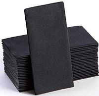Black Paper Napkins | Linen Feel Guest Disposable Cloth Like Dinner Napkins | Hand Towels | Soft, Absorbent, Paper Hand Napkins for Kitchen, Bathroom, Parties, Weddings, Dinners Or Events | 50 Pack