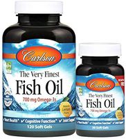 Carlson - The Very Finest Fish Oil, 700 mg Omega-3s, Norwegian, Sustainably Sourced, Lemon, 120+30 soft gels