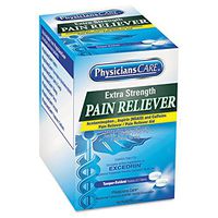 PhysiciansCare 90316 Extra-Strength Pain Reliever, Two-Pack, 50 Packs/Box