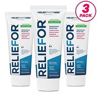 Reliefor - Best Pain Relief Cream, Topical Analgesic Lotion Developed By an M.D. Non-greasy, Quick Absorption, Long-lasting Relief for Muscle Aches, Joint Pain, Arthritis. Made in USA - 4 Oz. (3 Pack)