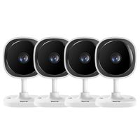 Wireless Security Camera 1080P,180 Degree Panoramic Camera with Motion Detection,Night Vision,Two-Way Audio,Home Security WiFi IP Camera for Home-Ship from America (White-4 Pack)