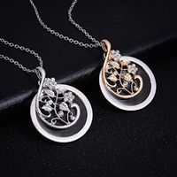 4X Magnifier Magnifying Glass Flowers Vines & Rhinestones Sliding Top Magnet Pendant Necklace, 30" (Gold - on - Silver)