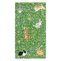 Caspari Bunnies and Boxwood Paper Guest Towel Napkins - 15 Per Package