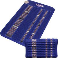 GemsMat - Isabella- Far Infrared Amethyst Jade Obsidian Crystal Stone Blue Mat (32"L x 20"W)- Isabella Memory Foam 19"L x 12"W Blue Pillow Combo -FIR Therapy -FDA Registered Manufacturer - Heating Pad