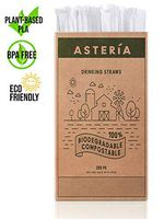 Eco Friendly Biodegradable Drinking Straws, Compostable Plant-Based PLA straws, 200 individually wrapped per Pack
