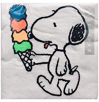 Graphique Peanuts Snoopy Eating Ice-Cream Paper Luncheon Napkins,(NKL40052), 40 ct