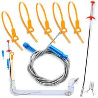 Kalevel 7pcs Drain Snake Clog Hair Remover Metal Plastic Sink Drain Cleaner Tool Auger Snake Dredge for Tub Toilet Plumbing Pipe (3 Styles)