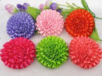 12pcs Big Polyester Ribbon Cabbage Rose Flower Appliques/Sewing Pick Color (Mix)