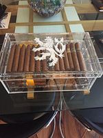 Cigar Humidor Clear Acrylic Czech Lion Custom Box for Cigar Storage and Display