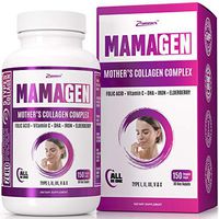 Premium Multi Collagen Peptides for Women (Types I, II, III, V & X) - Folic Acid, DHA, Elderberry, Vitamin C - Prenatal & Postnatal Supplement - Mother’s Wellness. Non-GMO, 150 Capsules