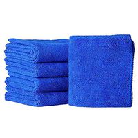5Pcs Blue Soft Absorbent Wash Cloth Car Auto Care Microfiber Cleaning Towels - SoundsBeauty