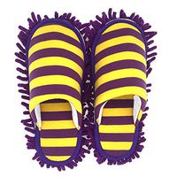 Microfiber Washable Mop Slippers Shoes Dusting Mopping Floor Dust Cleaner Dust Cleaning Tool (Purple,4.72inch) by YOUTHUP