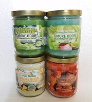 Smoke Odor Exterminator 13 oz Jar Candles Cool Cucumber & Honeydew Assortment, (4) Includes Cool Cucumber & Honeydew, Pina Colada, Honeydew Melon & Pumpkin Spice.