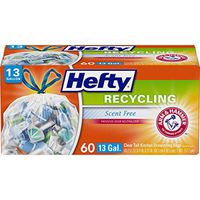 Hefty Recycling Tall Kitchen Trash Bags, Clear, 13 Gallon, 60 Count