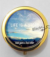 BlackKey Life is A Story Make Yours A Best Seller 3-Compartment Decorative Pocket Gift Box Case Organizer for Pill, Color 2 -1129
