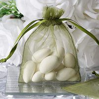 Efavormart 50PCS Moss/Willow Organza Gift Bag Drawstring Pouch Wedding Favors Bridal Shower Treat Jewelry Bags - 3"x4"