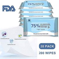 Alcohol Disinfectant Wipes,Wet Wipes 75% Alcohol (20pack,200 Wipes)
