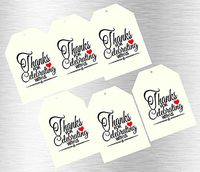 CakeSupplyShop Item#00025TGT Ivory Thank You for Celebrating with Us Bulk Gift Tags 2-1/4"x3-1/2" - 50pack
