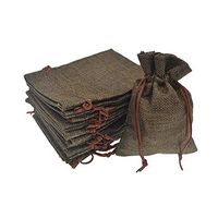 Bezall® 20pcs Drawstring Burlap Jute Sacks Jewelry Candy Pouch Christmas Wedding Party Favor Gift Bags (Coffee, 5.9 x 7.5")