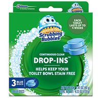 Scrubbing Bubbles Continuous Clean Drop-Ins Toilet Cleaner Tablet, Repels Tough Hard Water and Limescale Stains, Blue Discs, 4.23 oz, 3ct